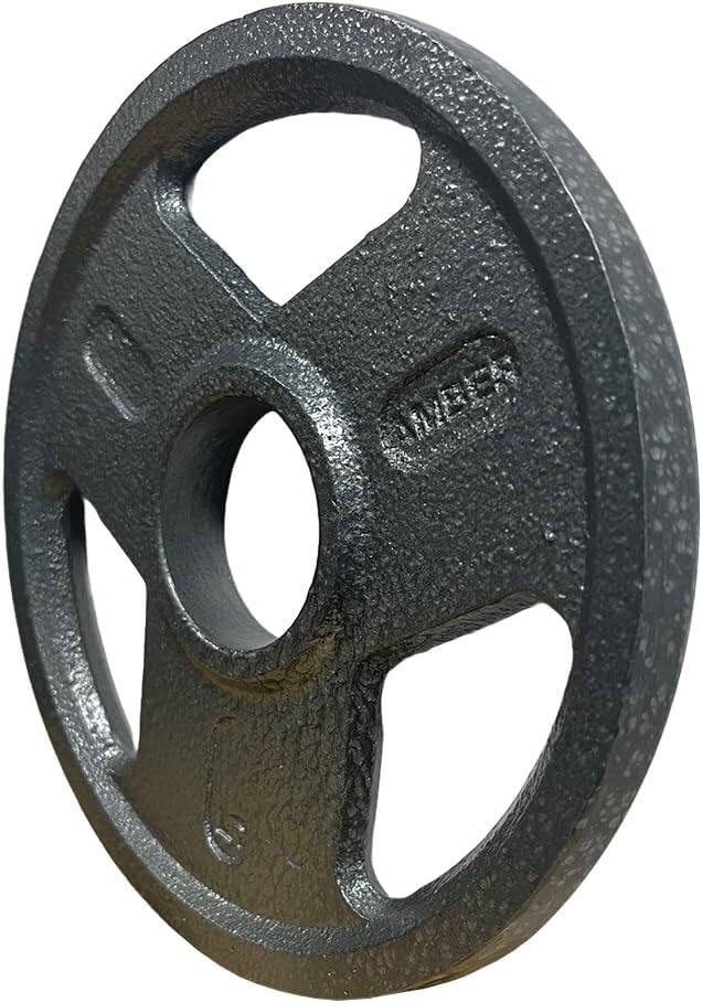 Alt View 1. Amber Sporting Goods - Tri-Grip Cast Iron Weight Plates for Strength Training, Rust Resistant, Ideal for Squats & Lifts, 5 lb Pair - black.