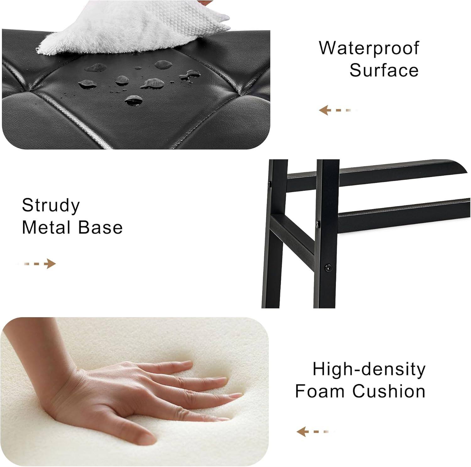 Waterproof Surface  
Strudy Metal Base  
High-density Foam Cushion