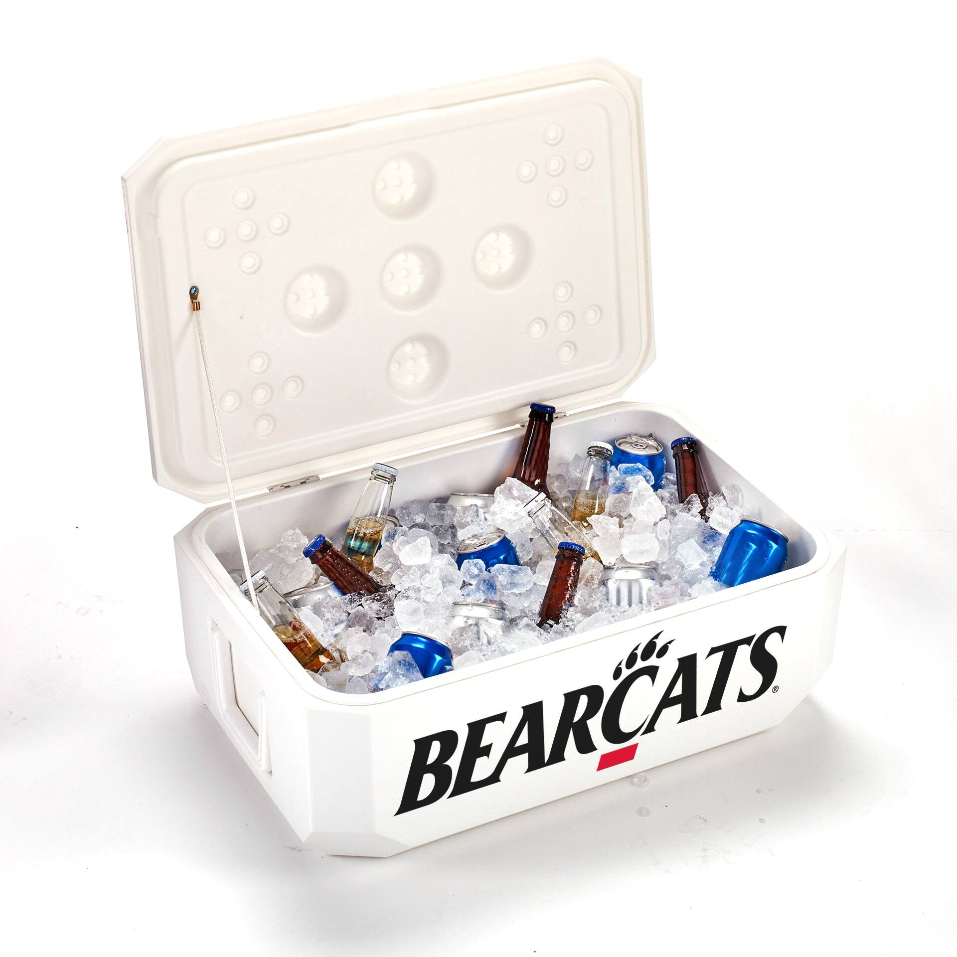 Alt View 1. Indigo Falls - White Cincinnati Bearcats 40-Can Cornhole Cooler - White.