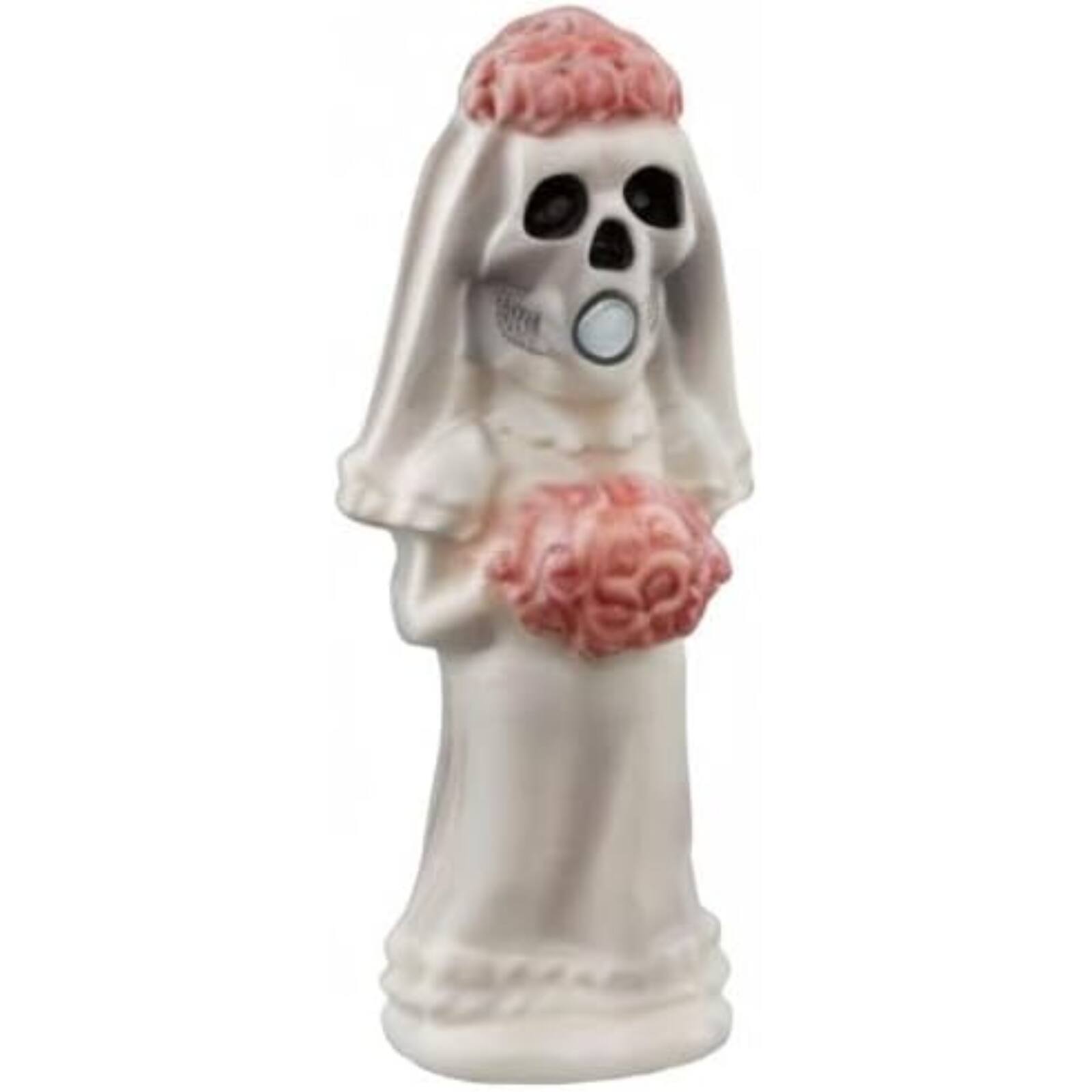 Back. Pacific Trading - Bride and Groom Love Never Dies Skeletons Kissing Magnetic Ceramic Salt and Pepper Shakers - Multicolor.