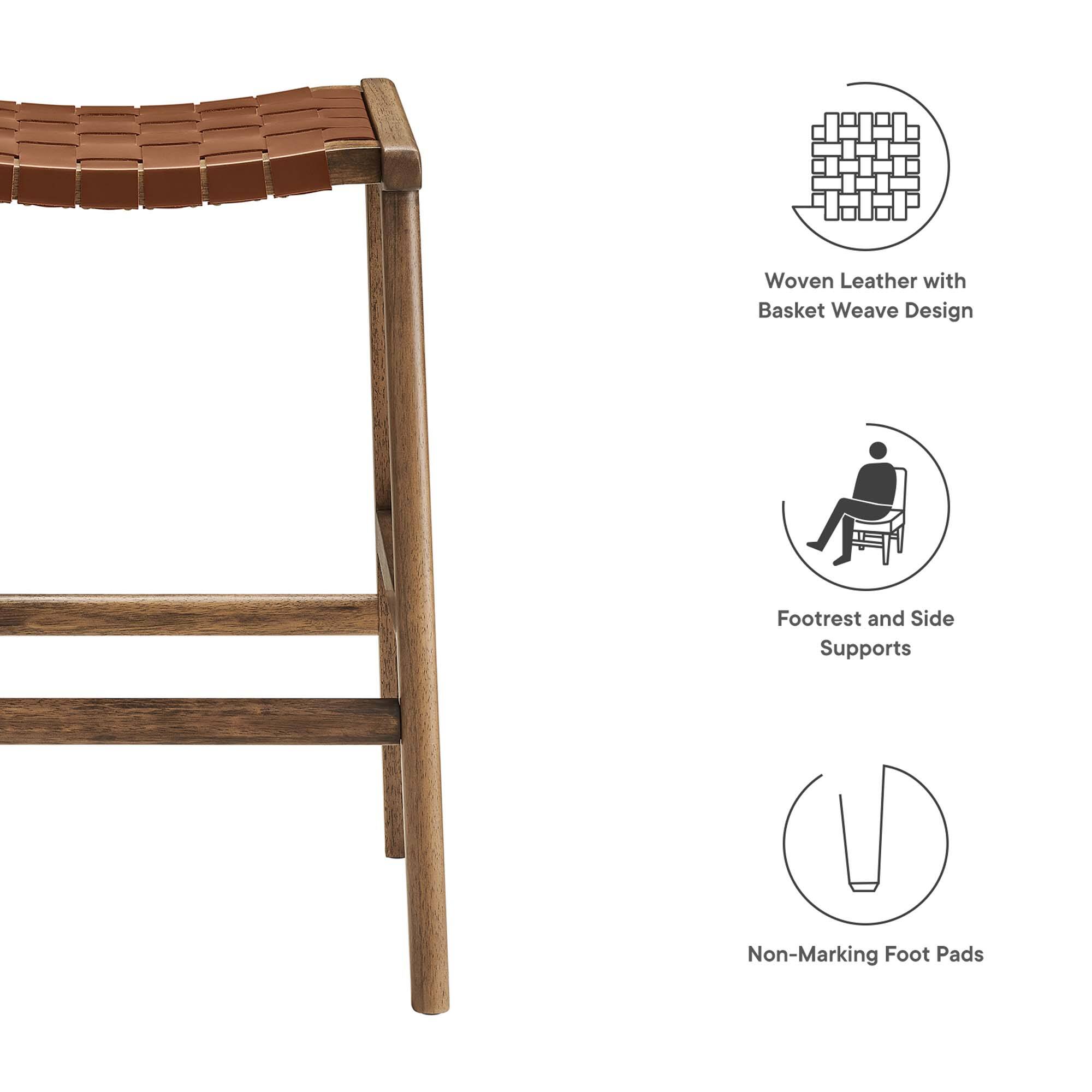 Woven Leather with Basket Weave Design  
Footrest and Side Supports  
Non-Marking Foot Pads