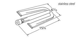 Music City Metals - MCM151035110 burner, center-fed pipe, ss, 15.75 x 6.0