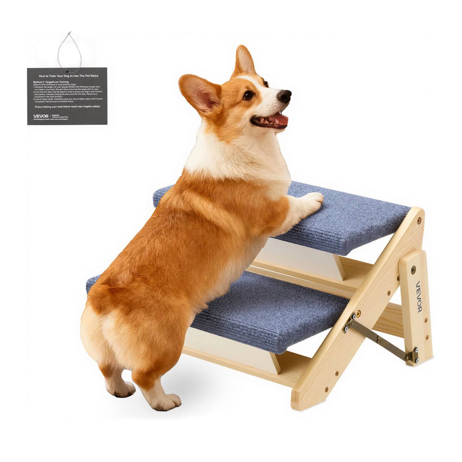 - - - - Lo - - - - Sats nu  nou frumin - : - - - - - - - - . I : ... I : - : 3 I - - - - . - - - I .  :  - - - - - - -  VE VEVOR VEVOR

---

How to Train Your Dog to Use the Pet Stairs

Training your dog to use the Pet Stairs is easy! Follow these simple steps:

1. Place the Pet Stairs in a location where your dog is most likely to use them.
2. Encourage your dog to climb the stairs by using treats and praise.
3. Once your dog is comfortable with the stairs, start to use them as a way to get your dog up and down from the bed or couch.
4. If your dog is hesitant, try using a ramp or a gradual incline to help them get used to the stairs.
5. Be patient and consistent, and your dog will soon be using the Pet Stairs like a pro!

Enjoy helping your best friend reach new heights safely!

VEVOR