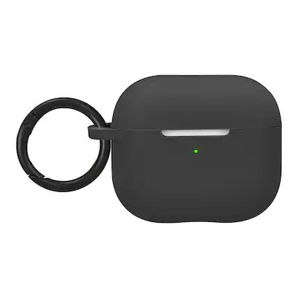 Front. Best Buy essentials™ - Silicone Case for Apple AirPods 3rd Generation - Black.