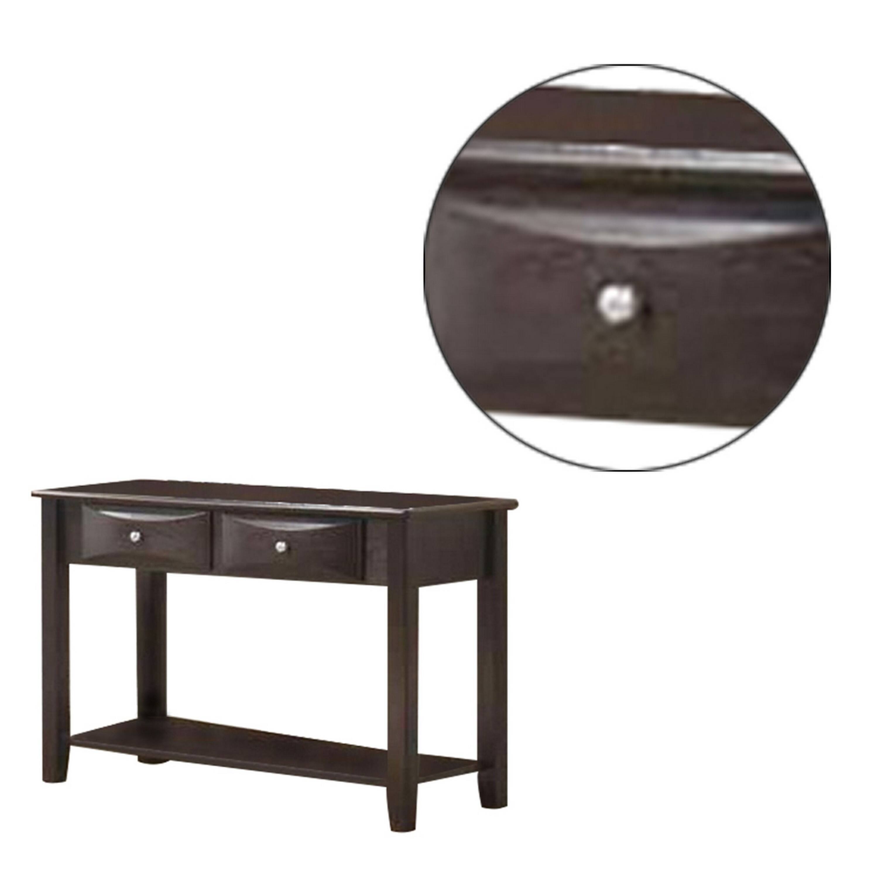 Left. Manhattan Lane - Wooden Console Table with 2 Spacious Drawers - Brown.