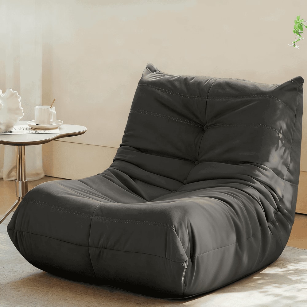 Kadyn - Luxury Accent Chair with Button-Tufted Detail, Gray Microfiber Comfy Chair for Living Room, 1pc - Gray