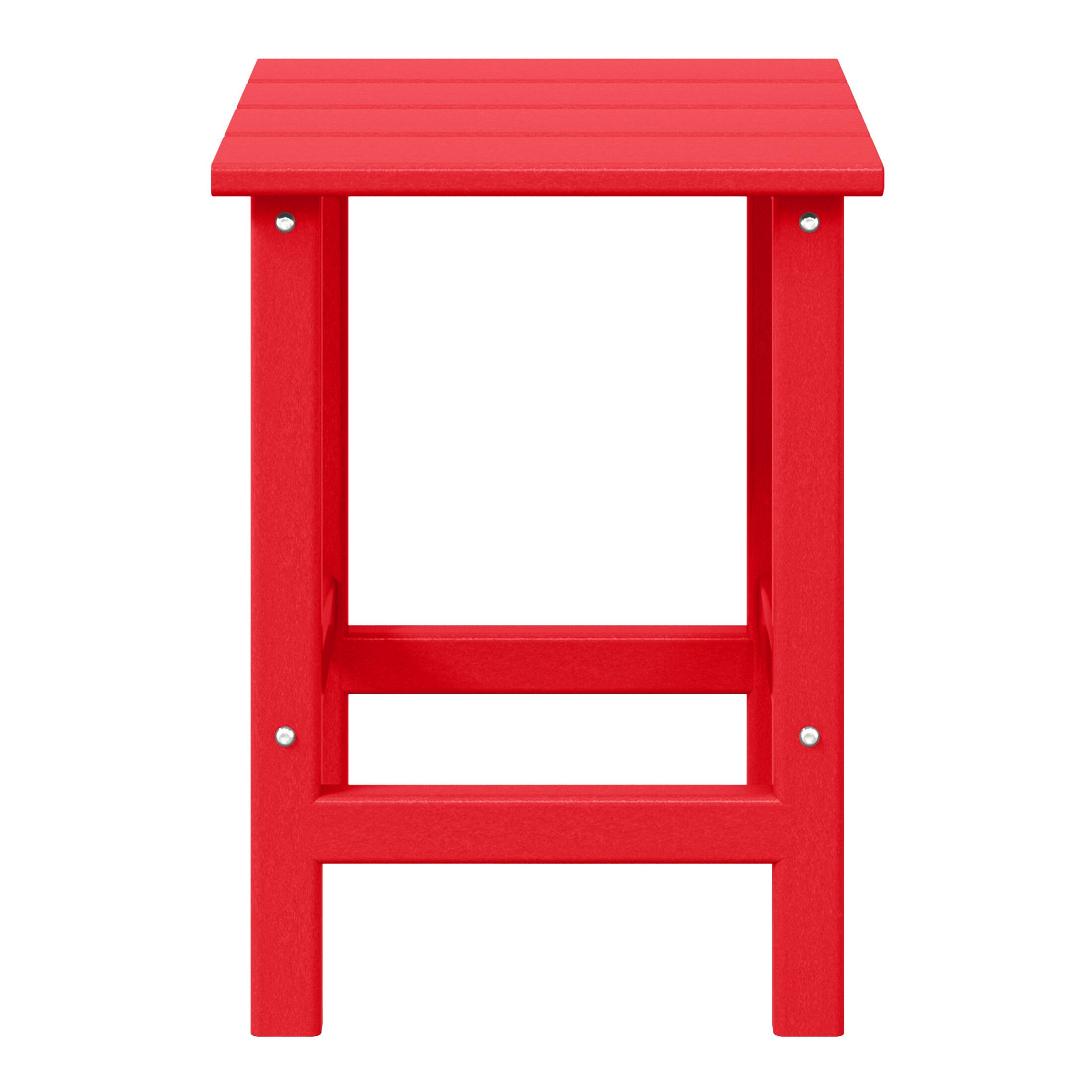 Front. WestinTrends - WestinTrends Malibu 14" square outdoor Side table for Adirondack chair - Red.