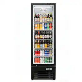 Equator - Vitlife 16.9 Cu Ft Commercial Glass Door Merchandiser Refrigerator, LED, Adjustable Shelves, Auto Defrost ETL - Black