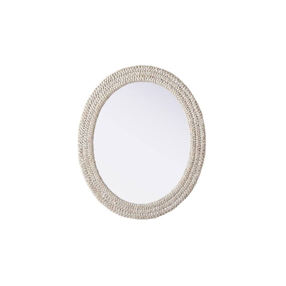 Alt View 7. Elegant Decor - Oval Cornhusk Mirror 30x36 in Linen White - Linen White.