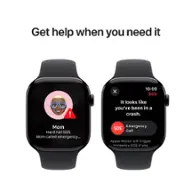 Apple Watch Series 10 (GPS+Cellular) 46mm Aluminum Case with Black Sport Band - M/L - Jet Black (Verizon) - (2024)