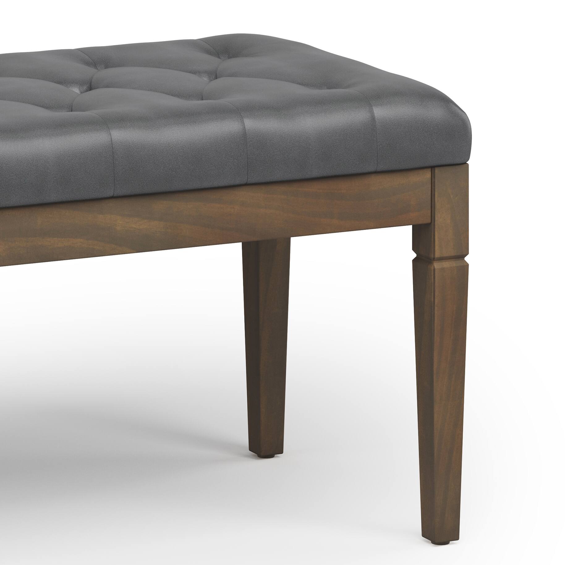 Alt View 13. Simpli Home - Waverly Small Tufted Ottoman Bench - Stone Grey.