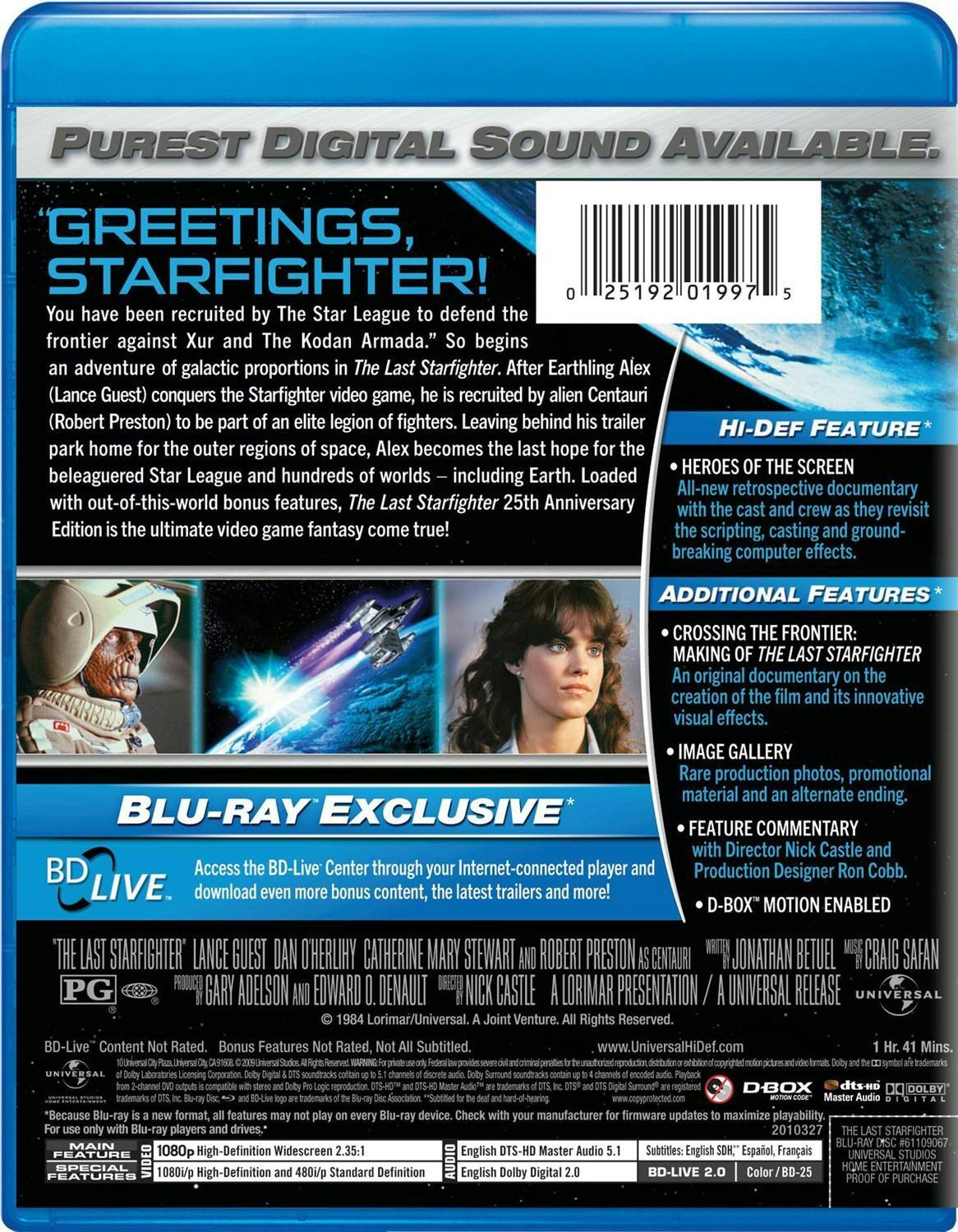 Back. The Last Starfighter (25th Anniversary Edition) [Blu-ray].
