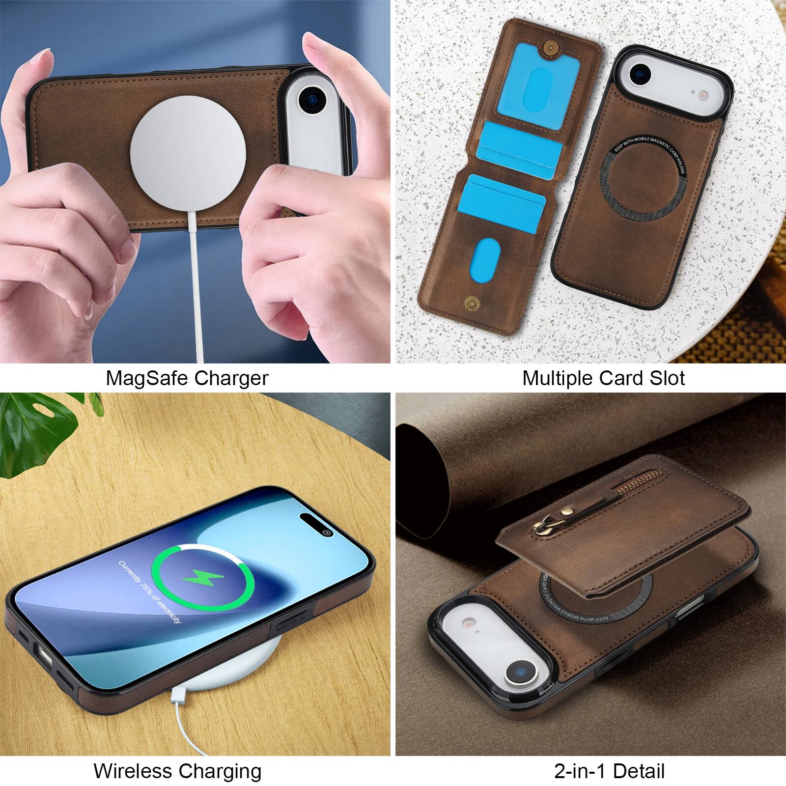AE MSC 8 i I MagSafe Charger Multiple Card Slot d Currenty x 75% of alecpriciy Wireless Charging 2-in-1 Detail