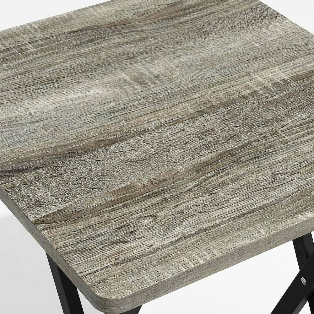 Alt View 1. FurniFact - Grey Oak and Black Finish End Table with Modern Design - Grey Oak/Black.