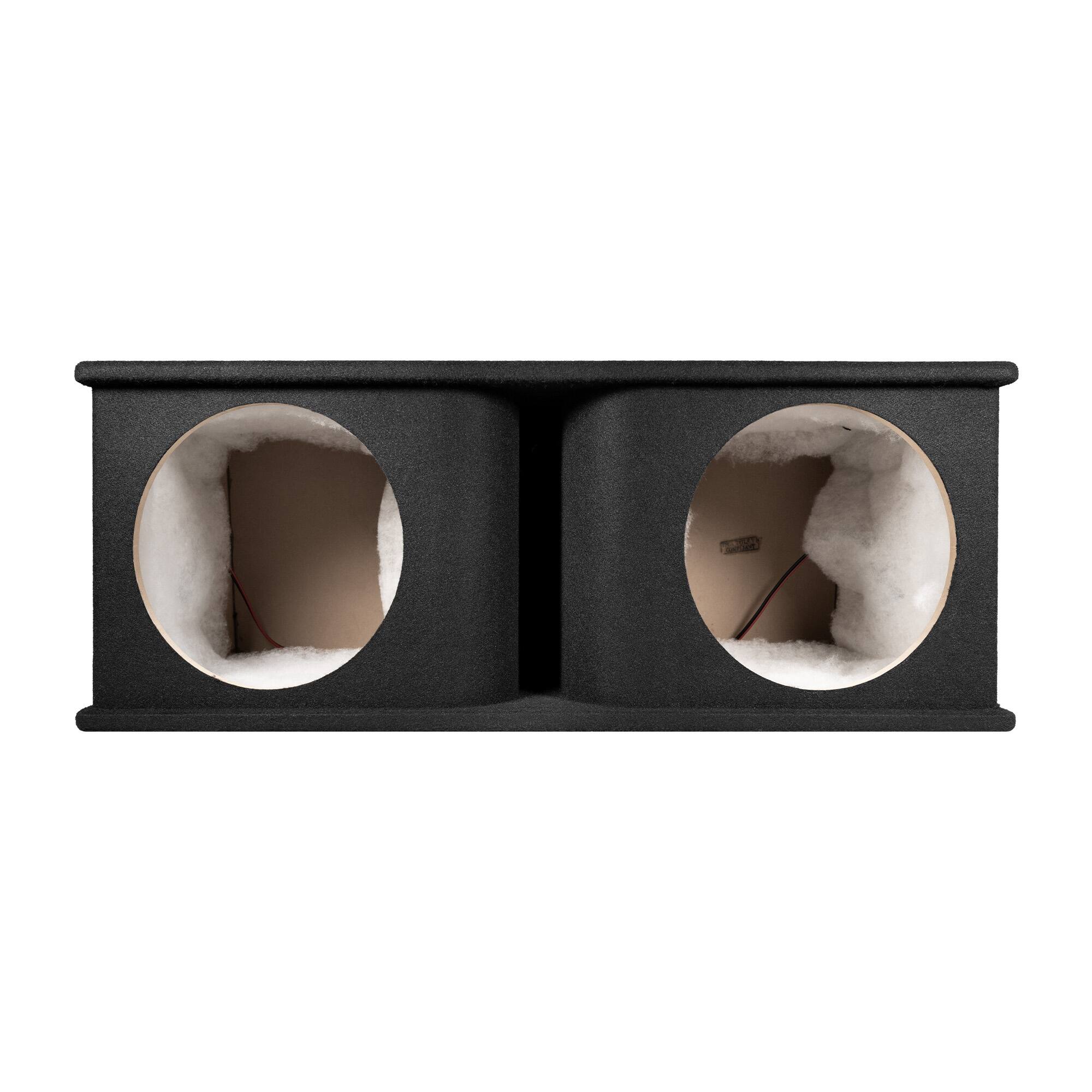 Alt View 2. QPower - QPower Dual 12 Inch Horn Ported Subwoofer Box Enclosure, 5/8" MDF, Black Carpet - BLACK.