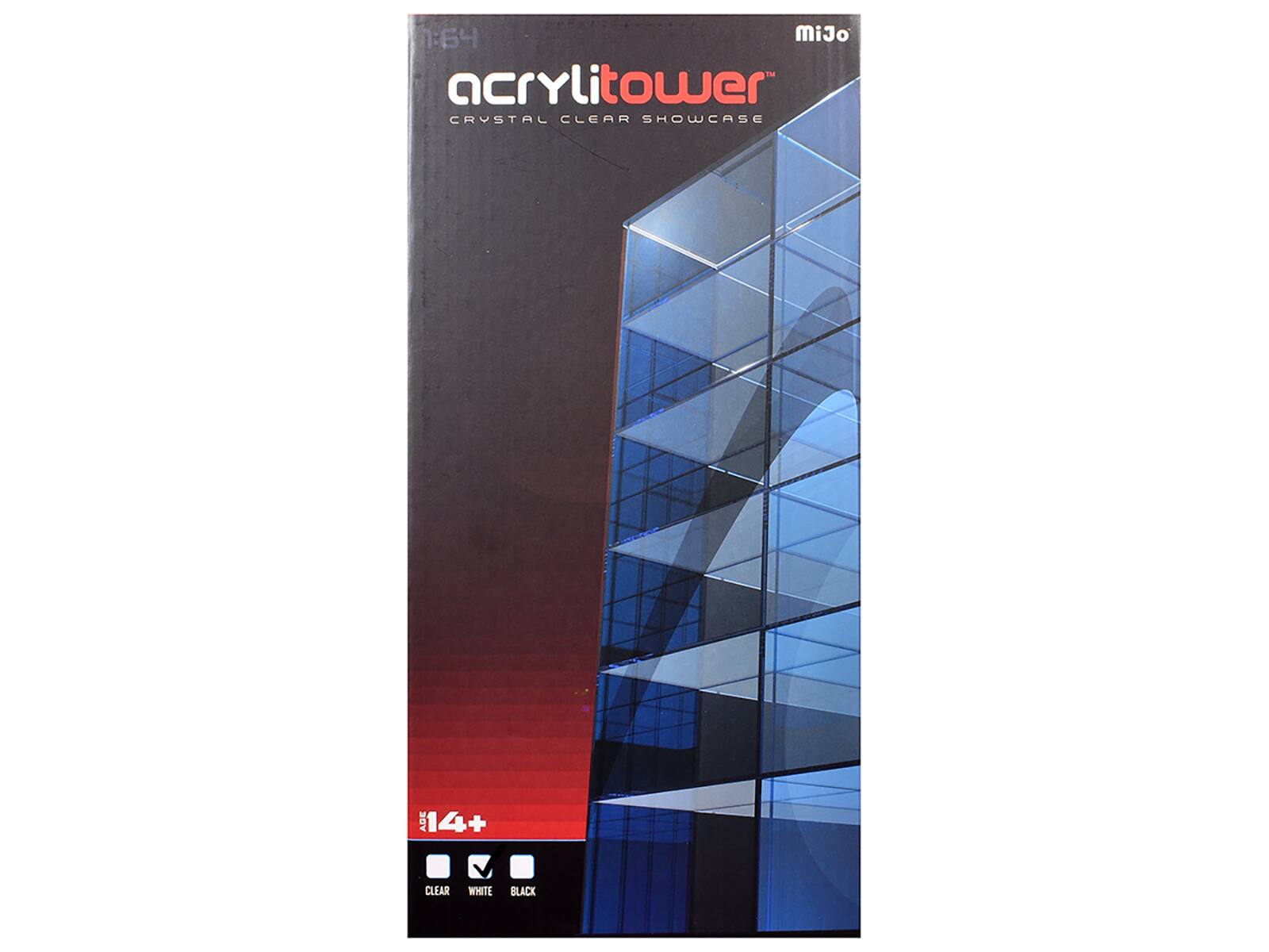1:64 MiJo acrylitower CRYSTAL CLEAR SHOWCASE  
AGE 14+  
CLEAR  
WHITE  
BLACK