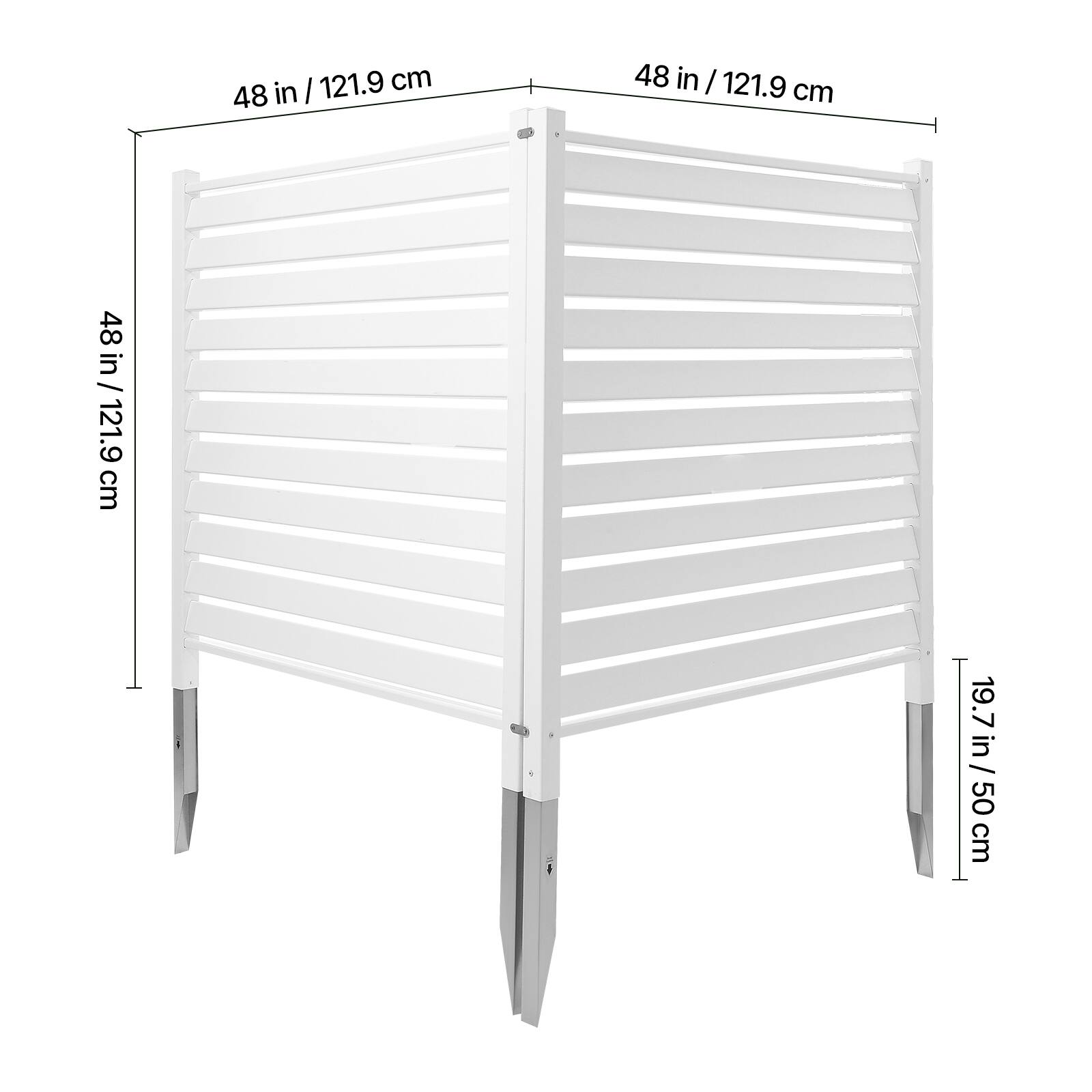 48 in / 121.9 cm  
48 in / 121.9 cm  
19.7 in / 50 cm