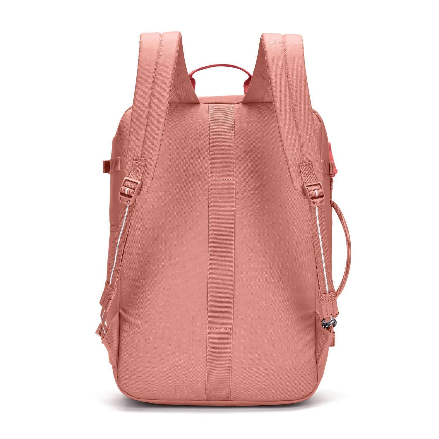 Left. Pacsafe - GO 34L Carry-on Backpack, Rose - Rose.