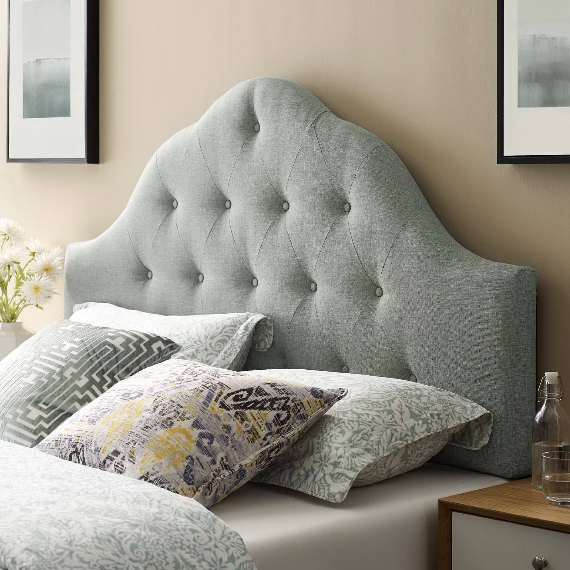 Back. Modway - Sovereign Upholstered Fabric King Headboard by Modway - Gray.