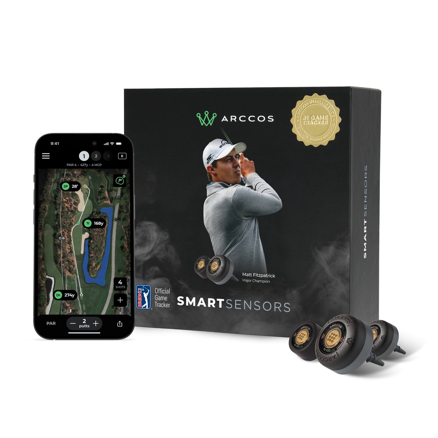 Arccos - 80015 Gen 4 Smart Sensor Golf Game Tracking System (/smoke) - Black