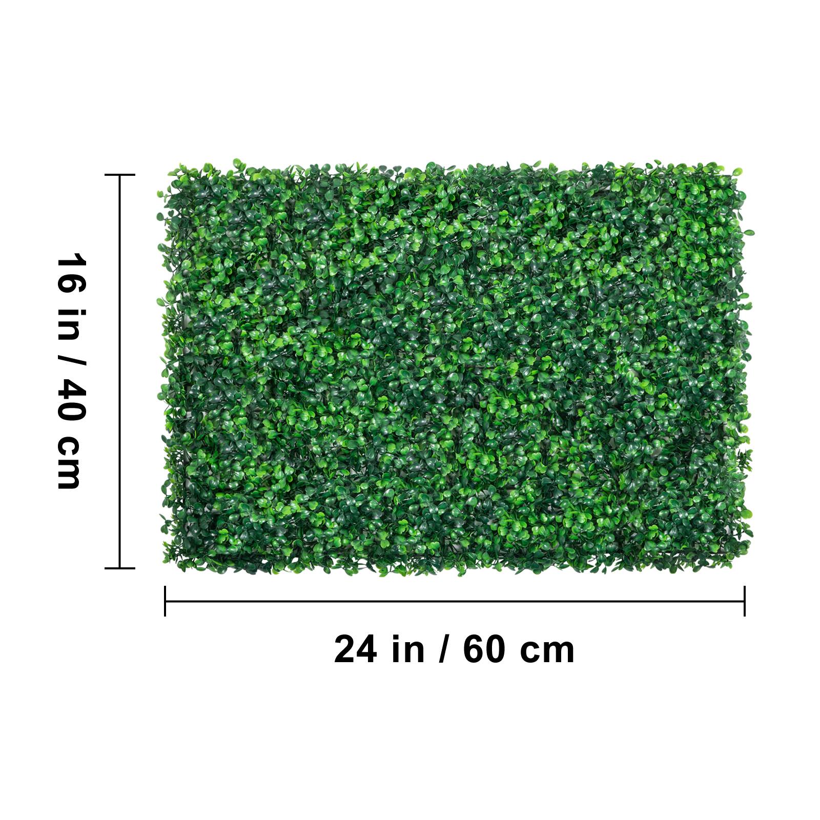 Alt View 5. VEVOR - Artificial Boxwood Panel UV 24pcs Boxwood Hedge Wall Panels Artificial Grass Backdrop Wall 24\" X 16\" 4 cm Green Grass - Green.