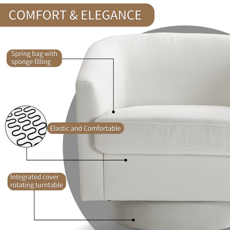 COMFORT & ELEGANCE

- Spring bag with sponge filling
- Elastic and Comfortable
- Integrated cover rotating turntable