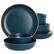 Front. Gibson - Gibson Home Rockabye 12 Piece Melamine Dinnerware Set in Dark Teal - Dark Teal.