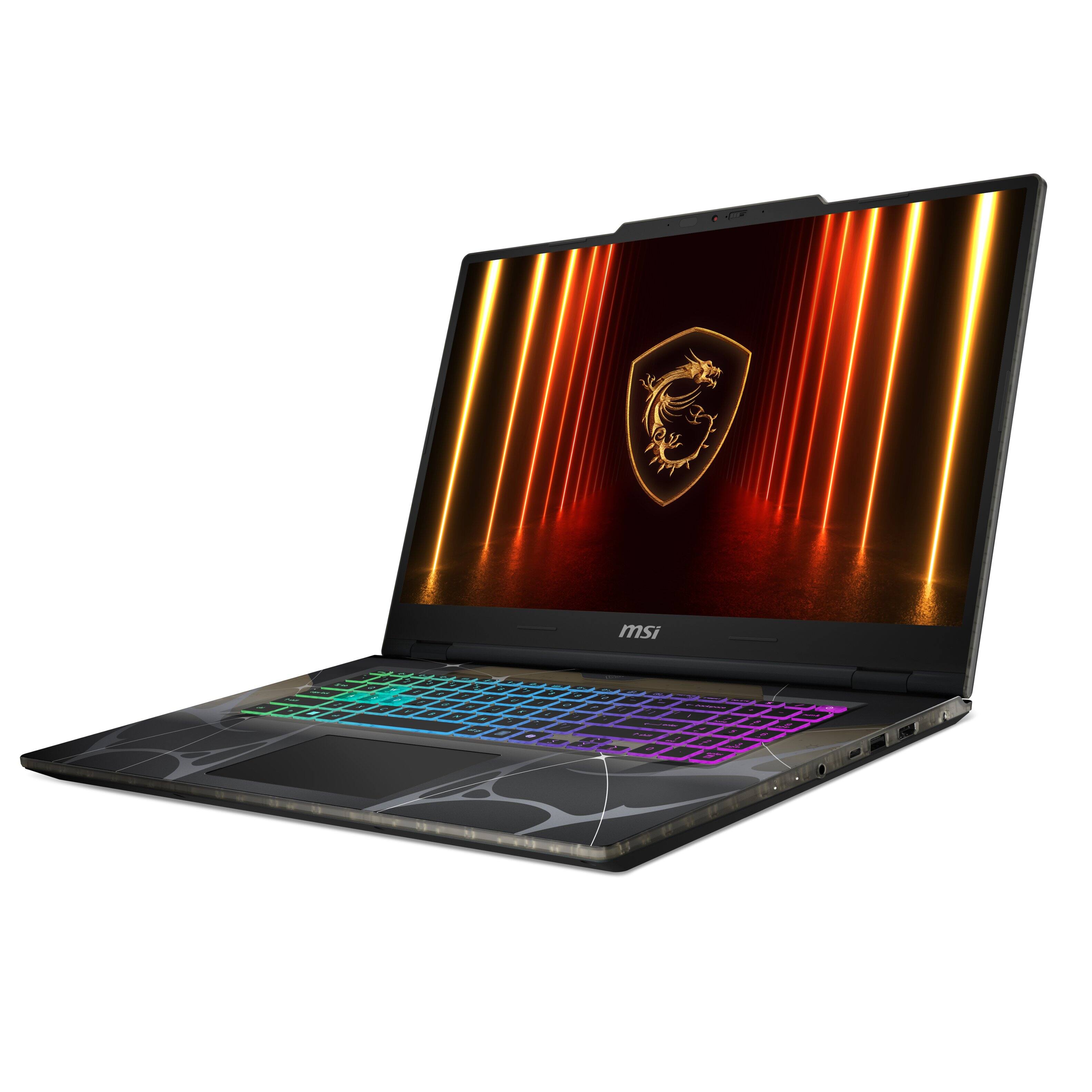 Angle. MSI - MSI Cyborg A17 AI 17.3” FHD Gaming Laptop - AMD Ryzen 9 270 2025 - RTX 5060 - 32GB RAM - 1TB Storage - Translucent Black.