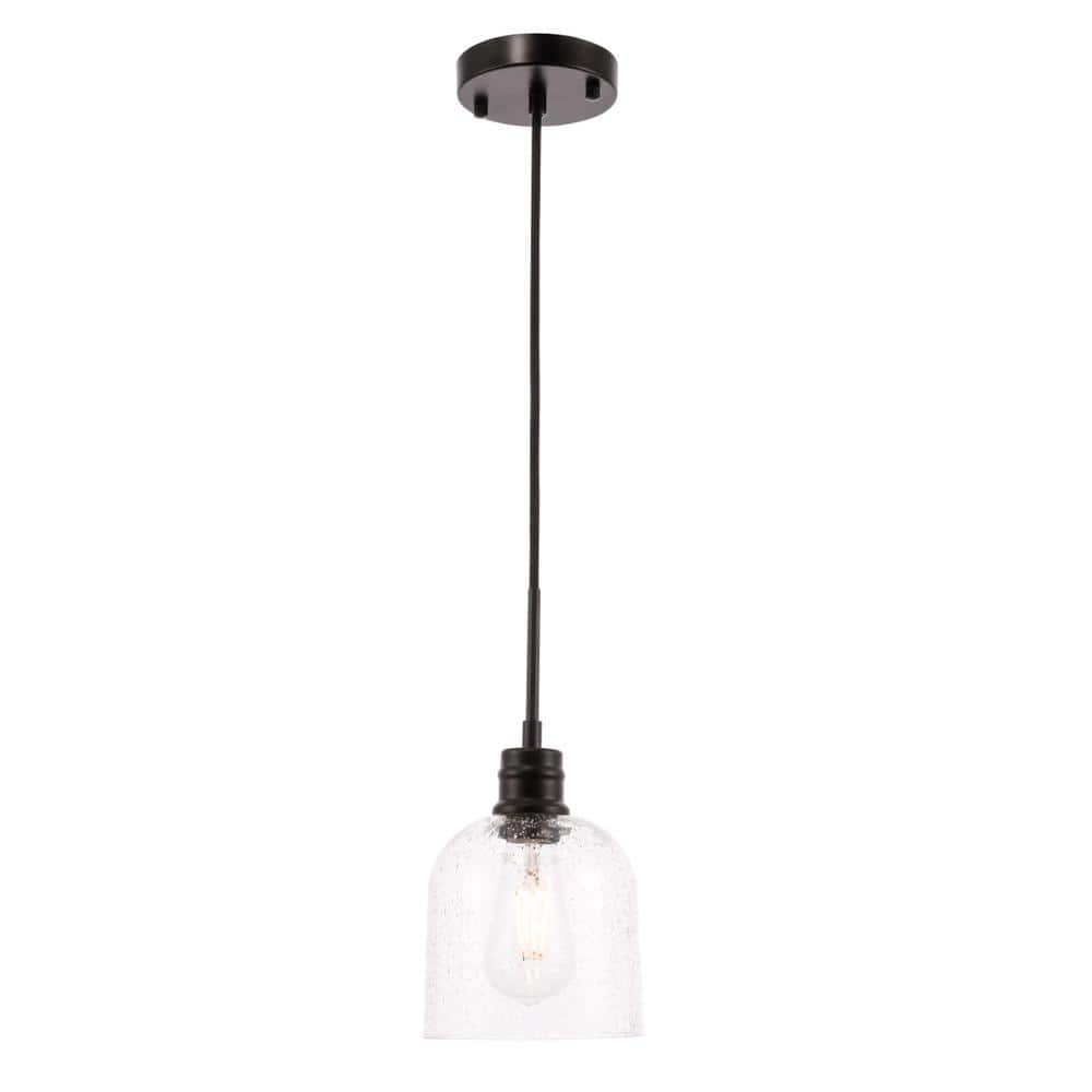 Living District - Gabe 1 light pendant - Black And Clear Seeded Glass price history on PriceWatchPro