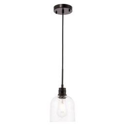 Living District - Gabe 1 light pendant - Black And Clear Seeded Glass