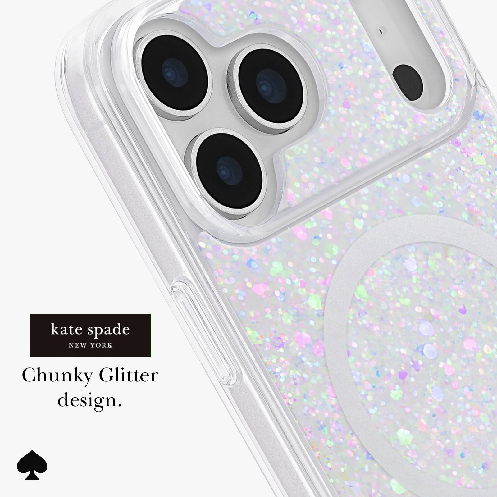kate spade  
NEW YORK  
Chunky Glitter design.