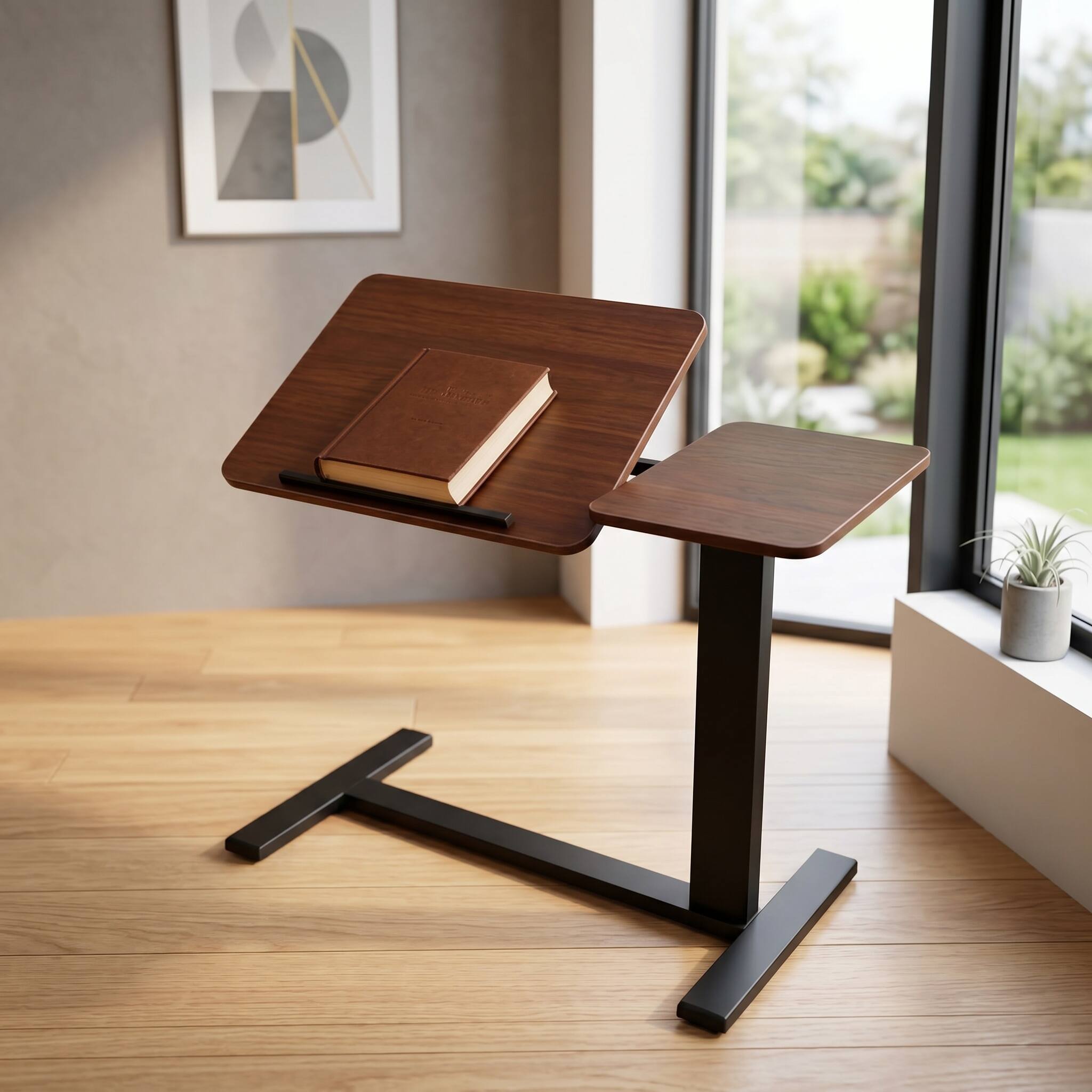 Alt View 8. Forest'nSky - Mobile Adiustable Standing Desk office Desk in Walnut - Walnut.