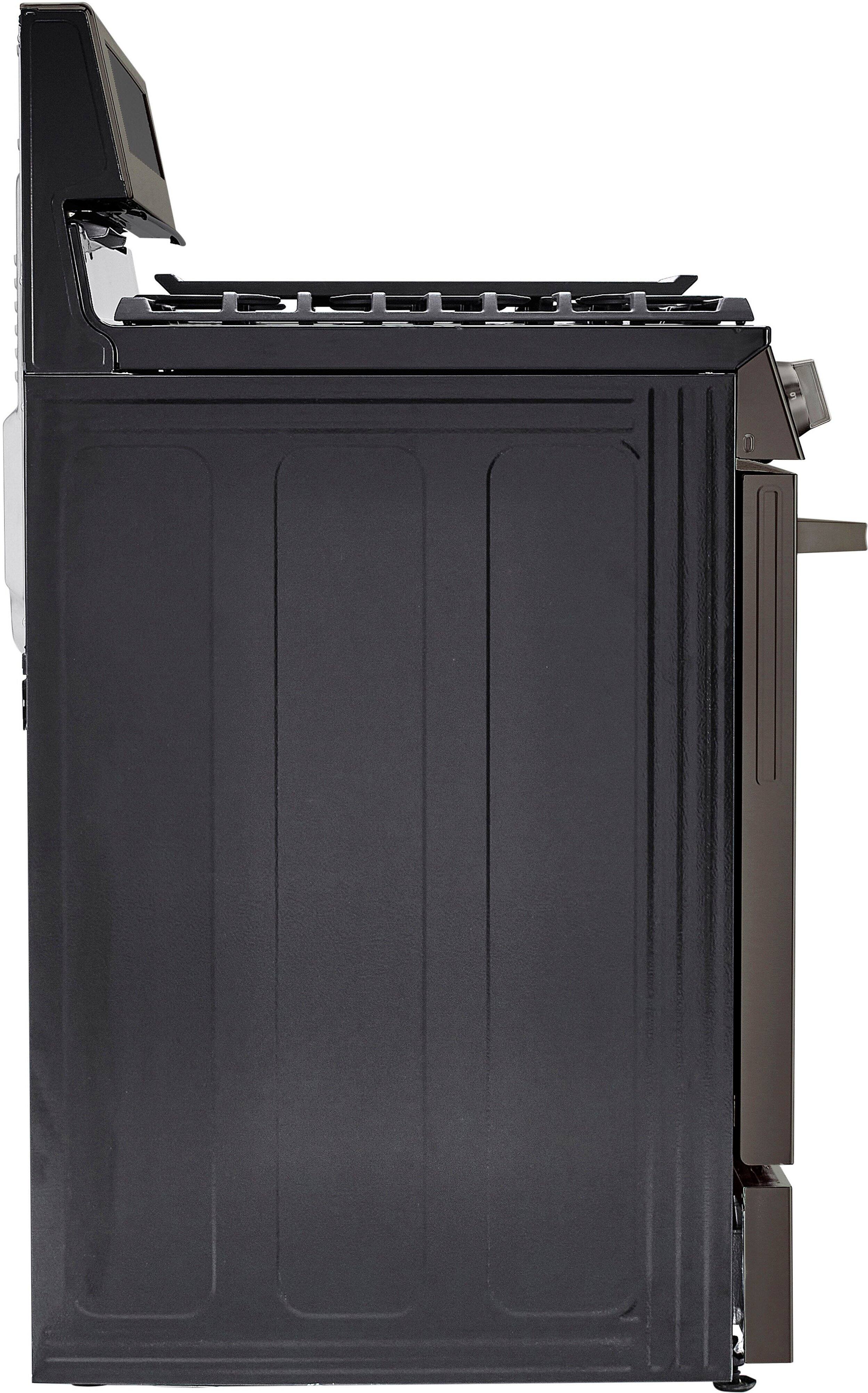 Alt View 24. LG - 6.3 Cu. Ft. Freestanding Gas True Convection Smart Range with EasyClean, Air Fry and Premium Handle - PrintProof Black Stainless Steel.