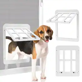 Ownpets - Screen Door Lockable Magnetic Self-Closing for Dogs Cats, White