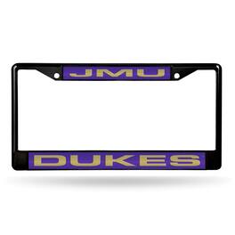 Rico Industries - James Madison Dukes Black Metal Laser Cut License Plate Frame - Multi