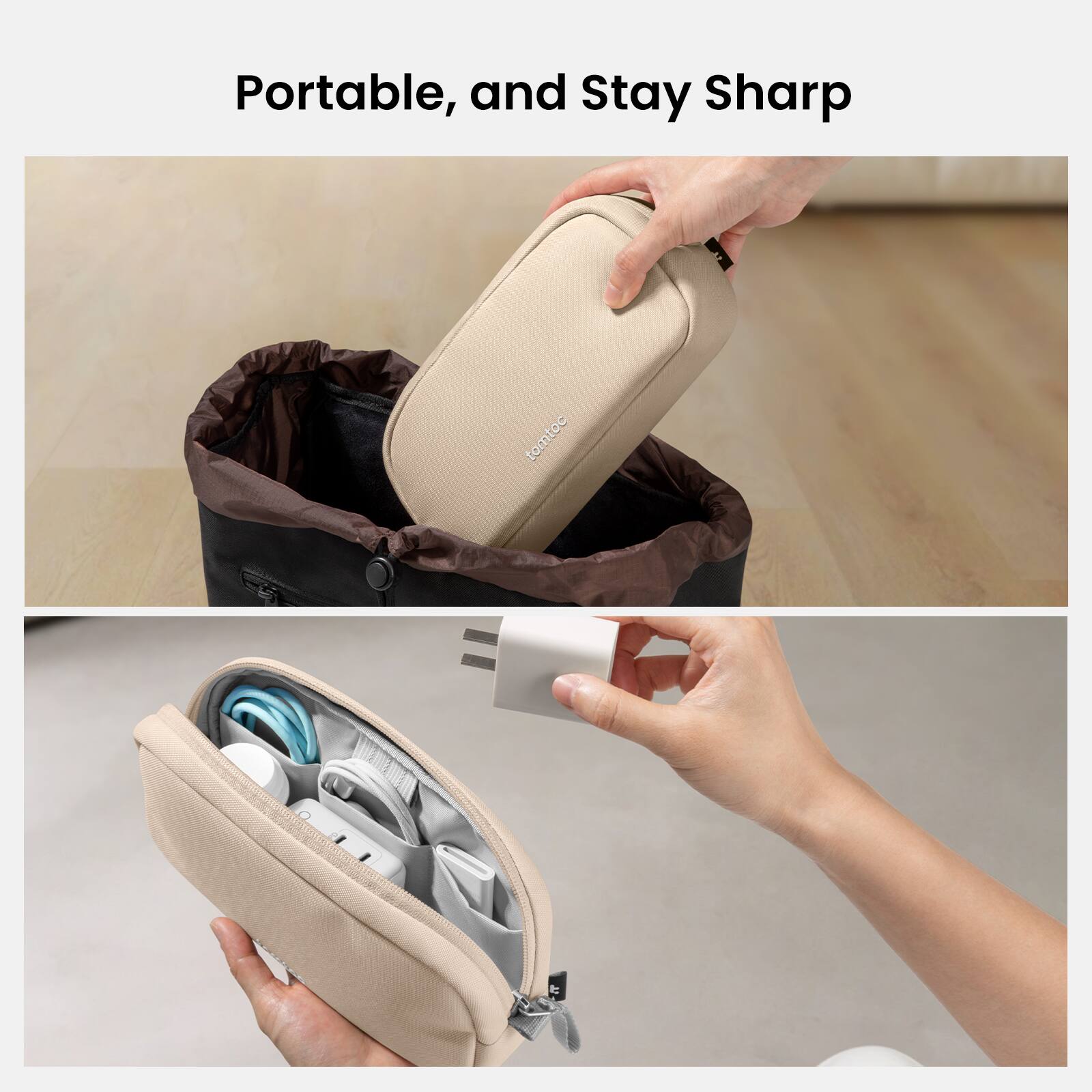 Portable and Stay Sharp toothbrush.