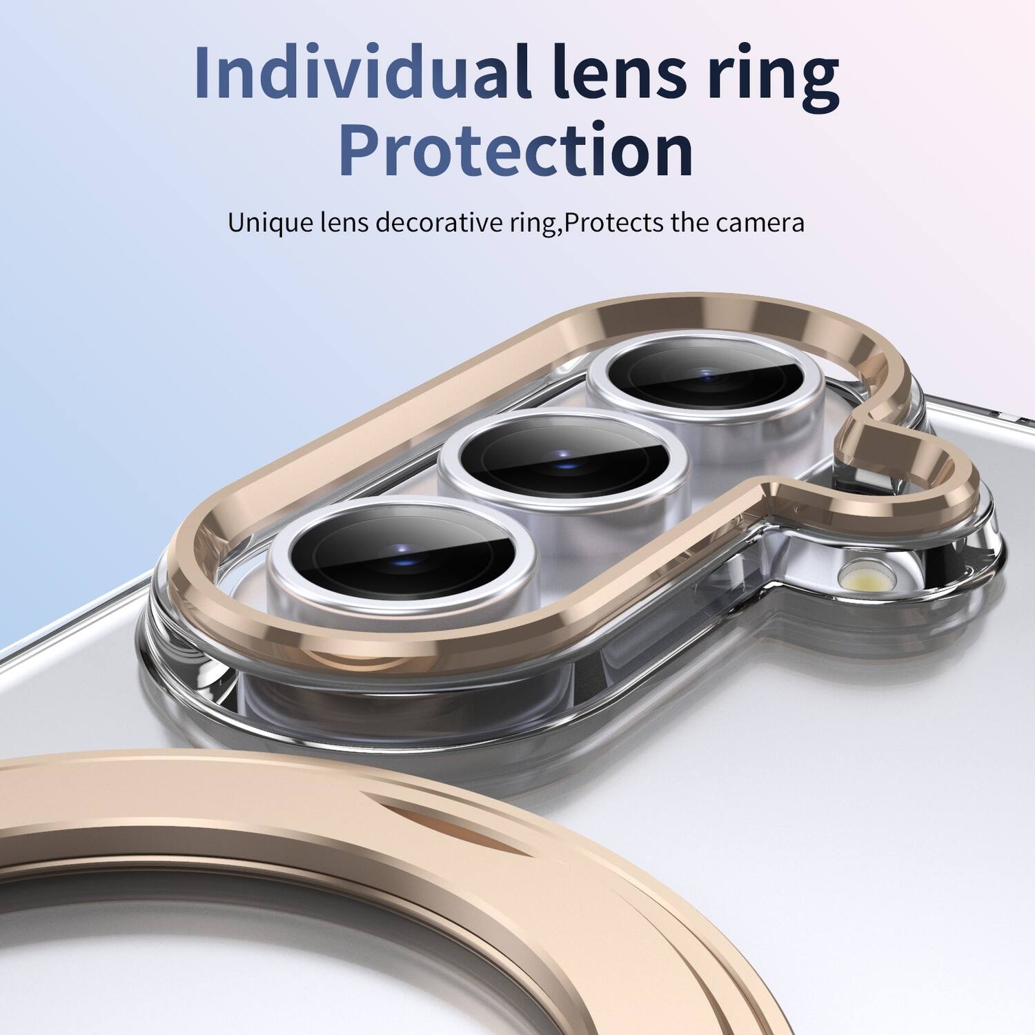 Individual lens ring Protection  
Unique lens decorative ring, Protects the camera
