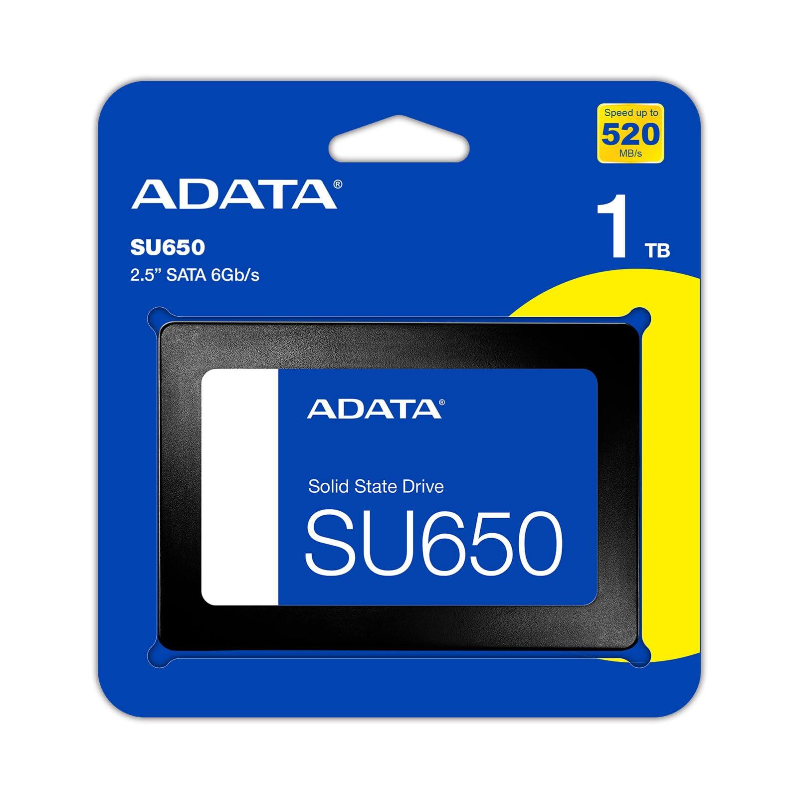 Speed up to 520 MB/s.  
ADATA SU650 2.5" SATA 6Gb/s 1 TB  
ADATA Solid State Drive SU650