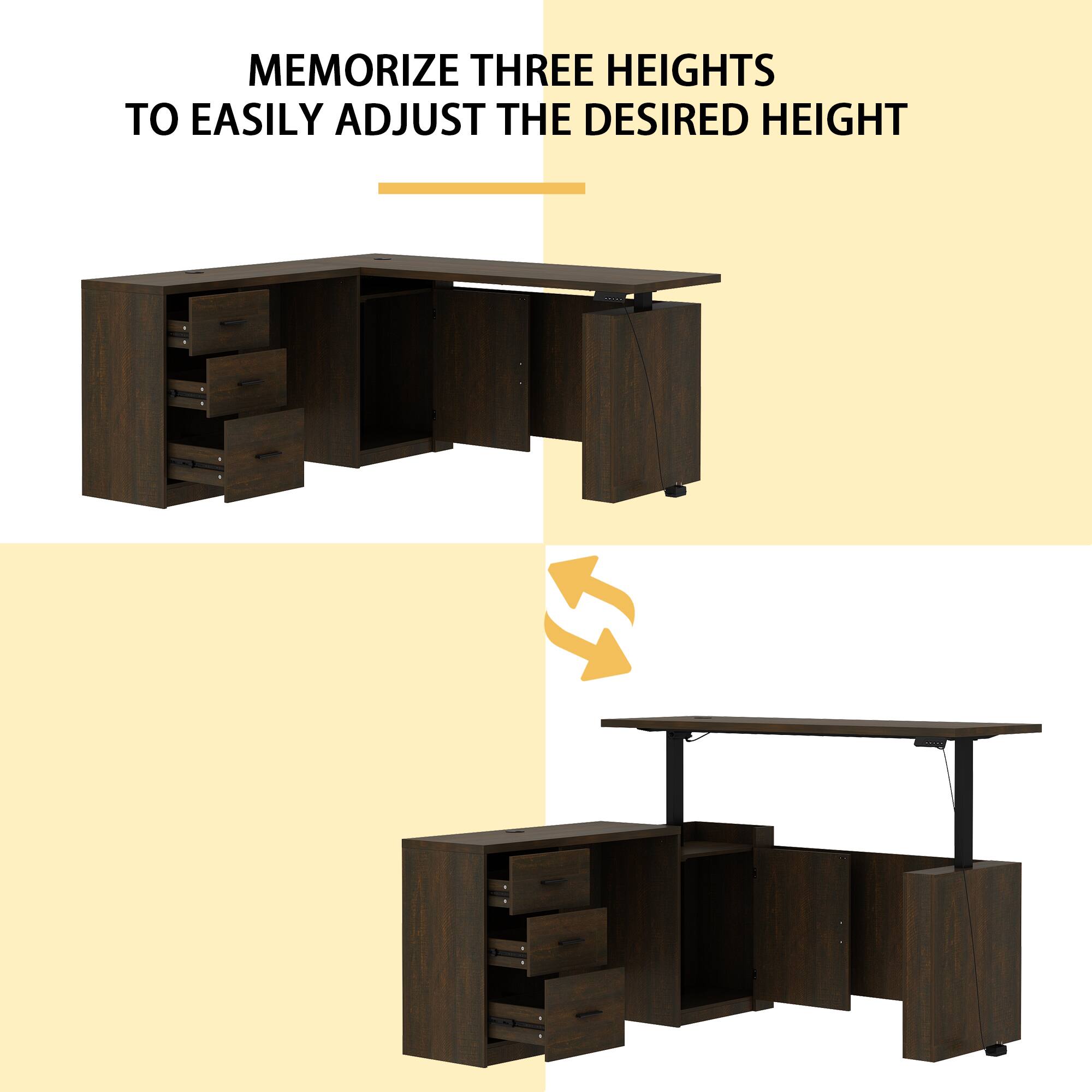 MEMORIZE THREE HEIGHTS TO EASILY ADJUST THE DESIRED HEIGHT