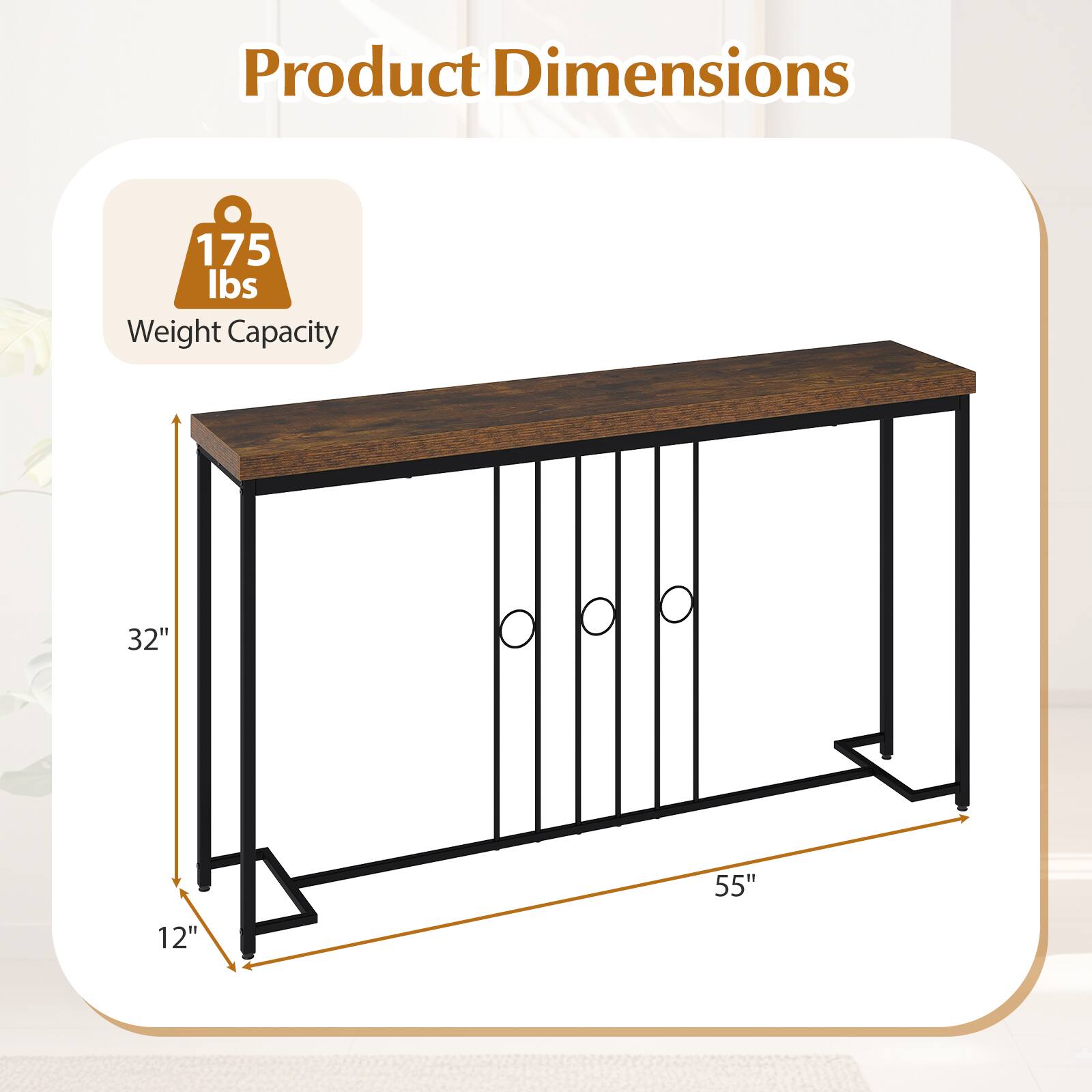 Product Dimensions  
Weight Capacity: 175 lbs  
Dimensions: 32" x 55" x 12"