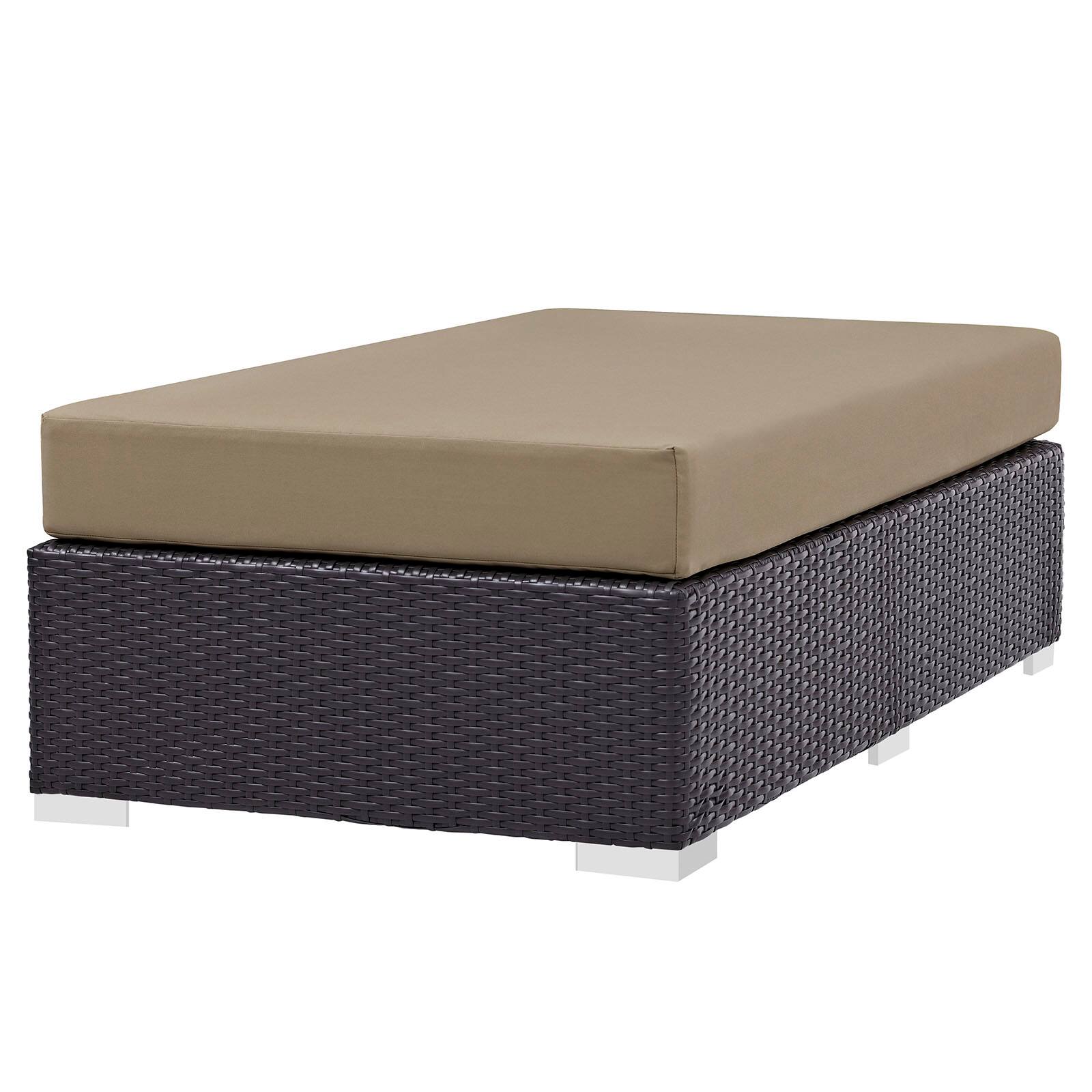 Left. Modway - Convene Outdoor Patio Fabric Rectangle Ottoman by Modway - Espresso Mocha.