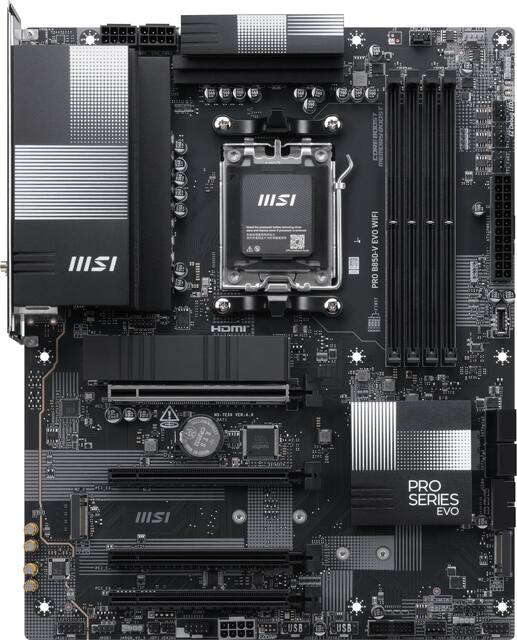 MSI - PRO B850-V EVO WIFI (Socket AM5) AMD B850 ATX DDR5 Wi-Fi 7 Motherboard