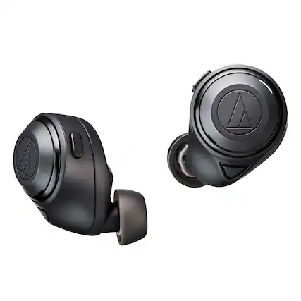 Front. Audio-Technica - ATH-CKS50TW Wireless In-Ear Headphones - Black.