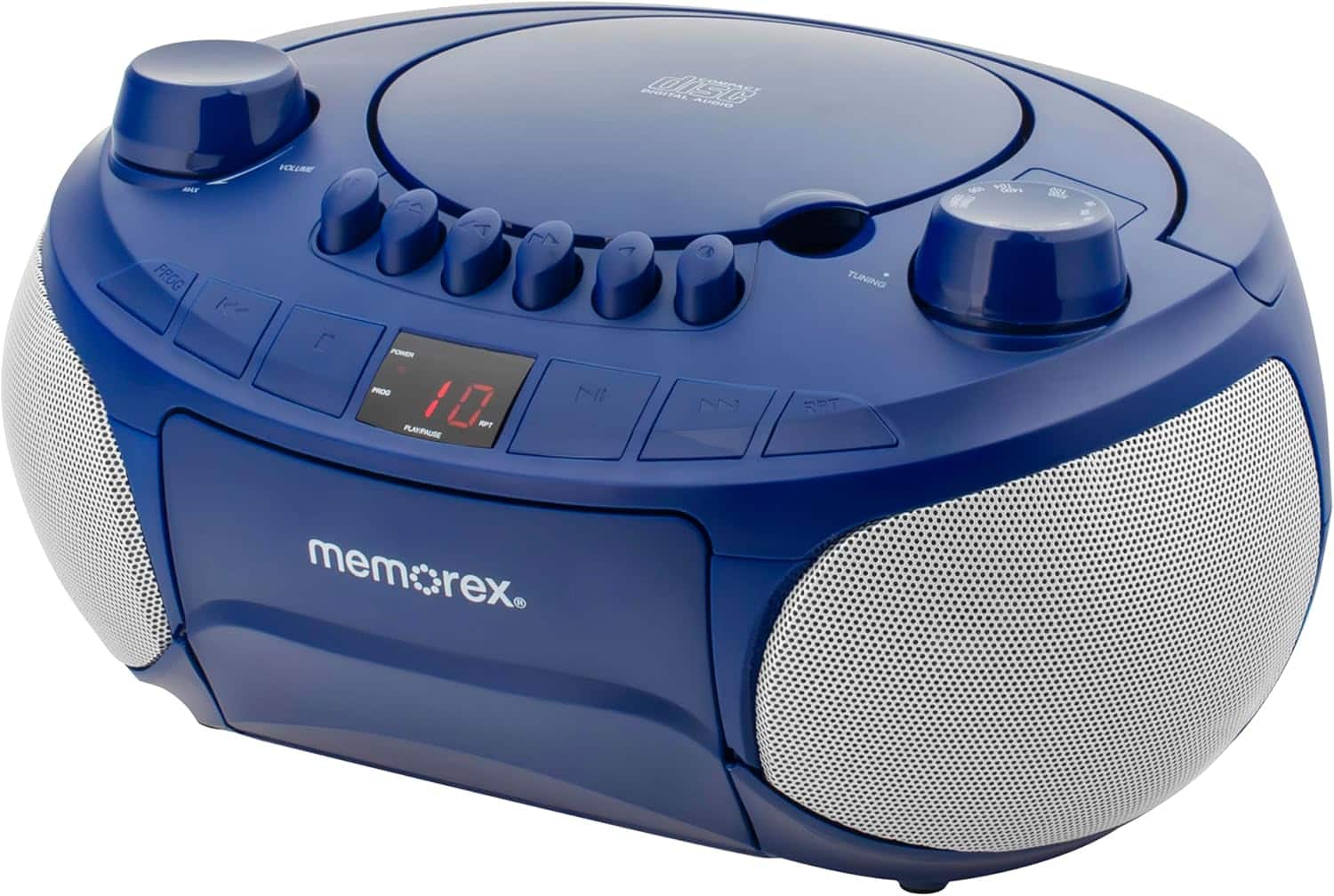 Memorex - BCCD50 AM/FM Top Loading CD & Cassette Player - Blue