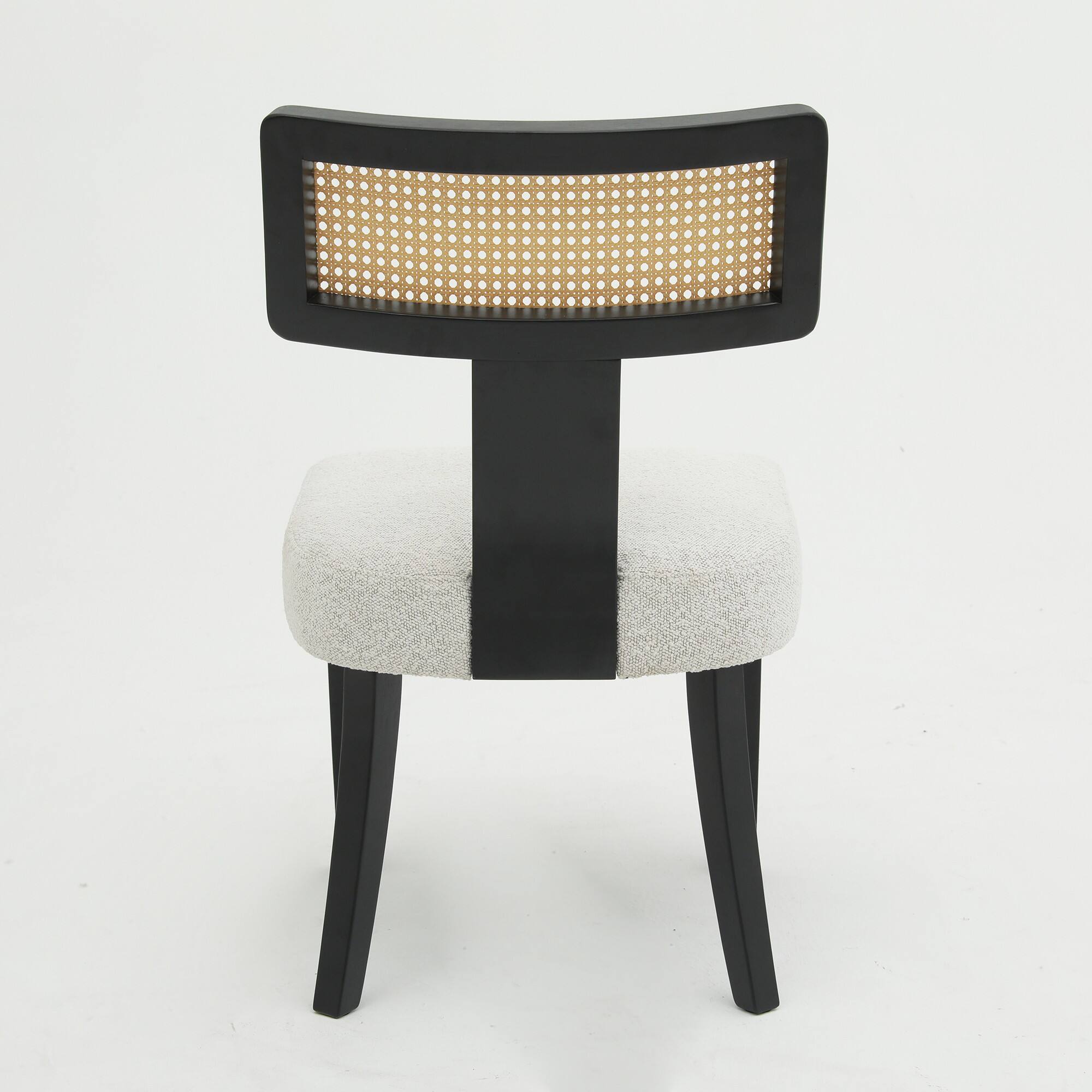 Alt View 1. PexFix - Solid Wood & Rattan Dining Chairs Set of 2, Mid Century Modern Accent Chairs for Kitchen, Dining Room - Black.