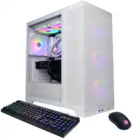 CyberPowerPC - Gaming Desktop - Intel Core Ultra 9 285 - NVIDIA GeForce RTX 5070 Ti 16GB - 64GB DDR5 - 4TB PCIe 4.0 SSD - White - Front_Zoom
