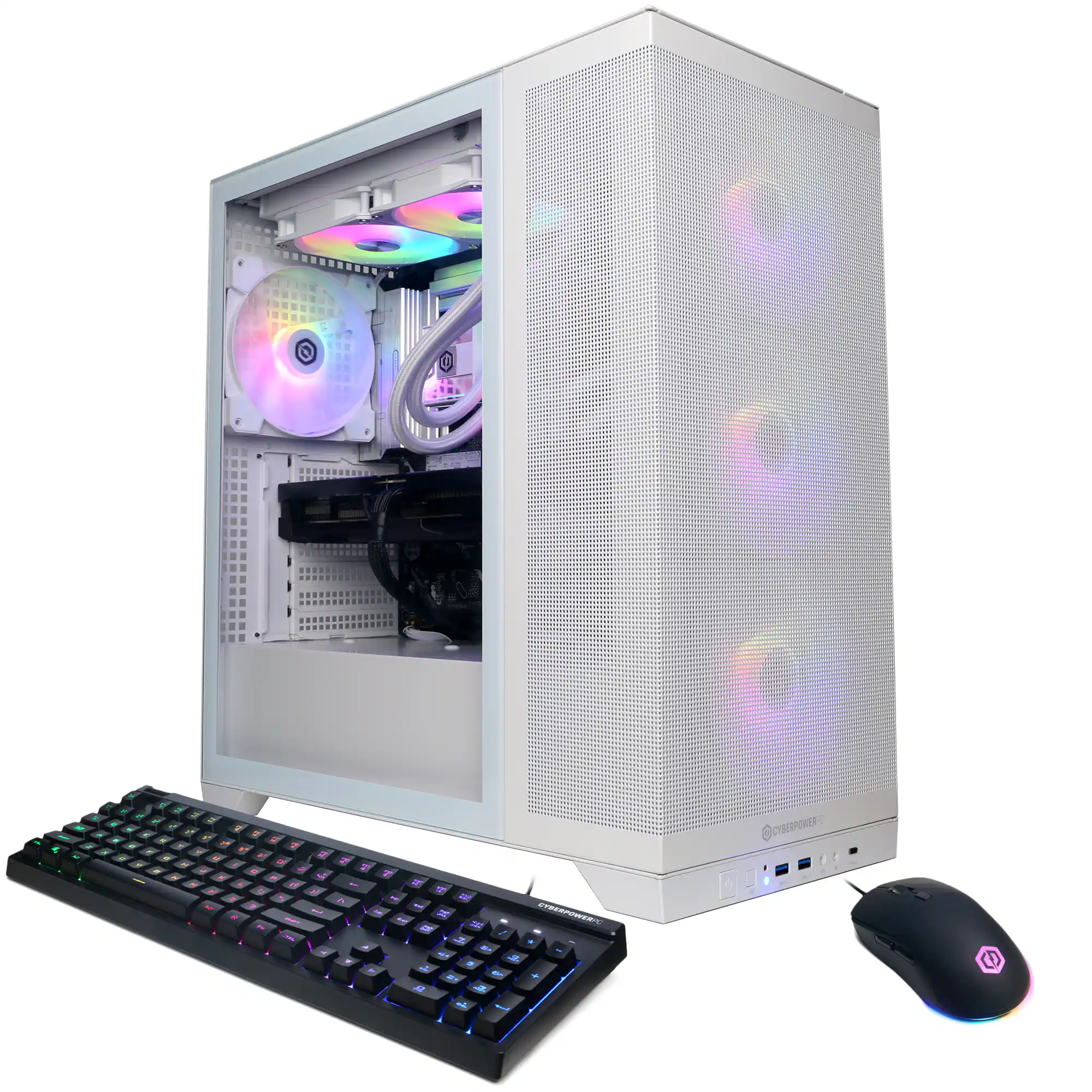 CyberPowerPC - Gaming Desktop - Intel Core Ultra 9 285 - NVIDIA GeForce RTX 5070 Ti 16GB - 64GB DDR5 - 4TB PCIe 4.0 SSD - White