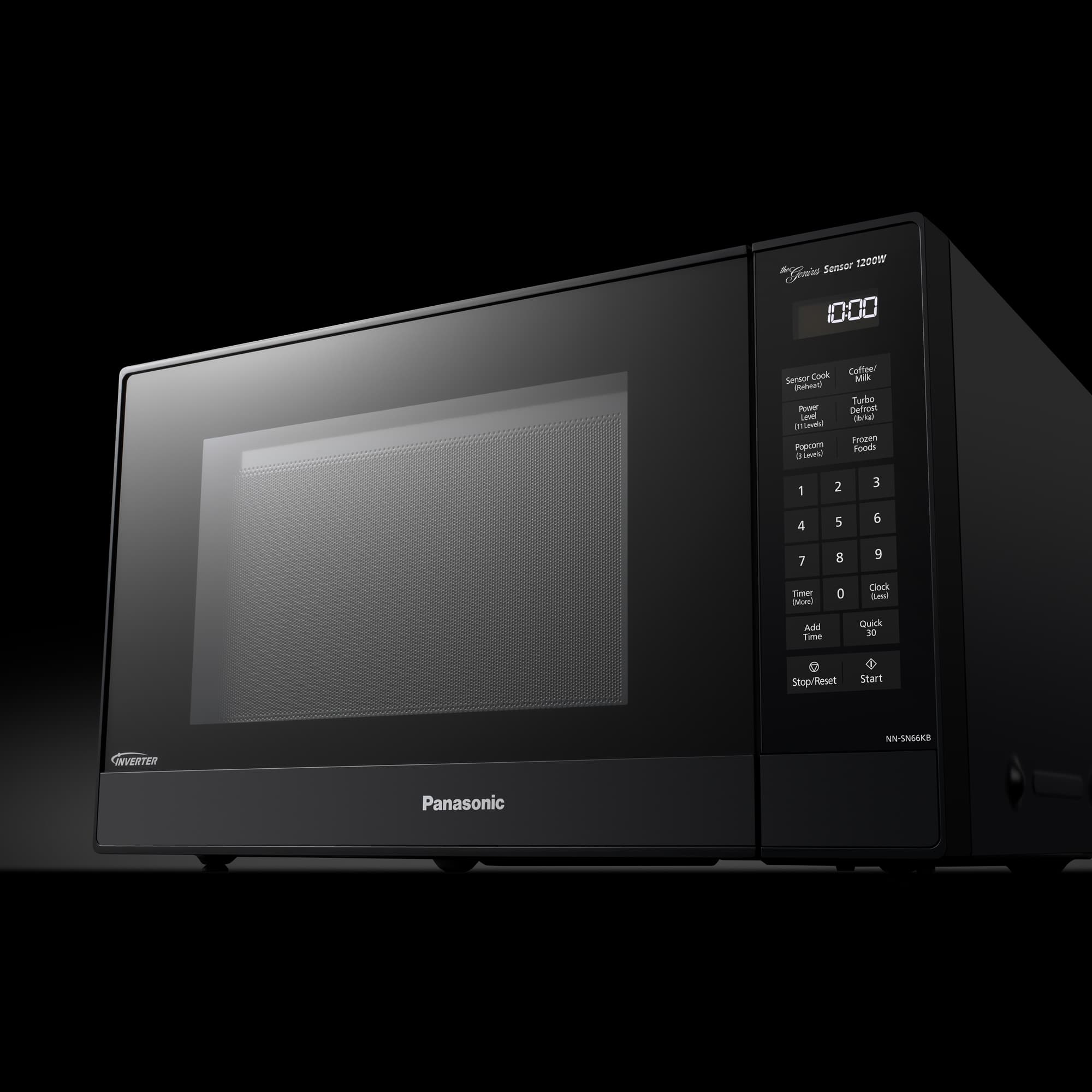 Alt View 15. Panasonic - 1.2 Cu. Ft. 1200 Watt SN66KB Microwave with Inverter and Genius Sensor - Black.