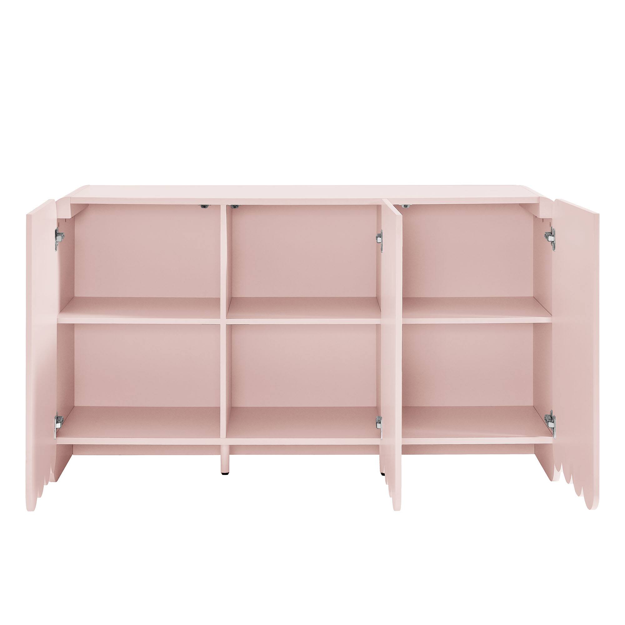 Alt View 4. Modway - Dahlia Fluted and Scalloped Sideboard Storage Cabinet by Modway - Soft Pink.