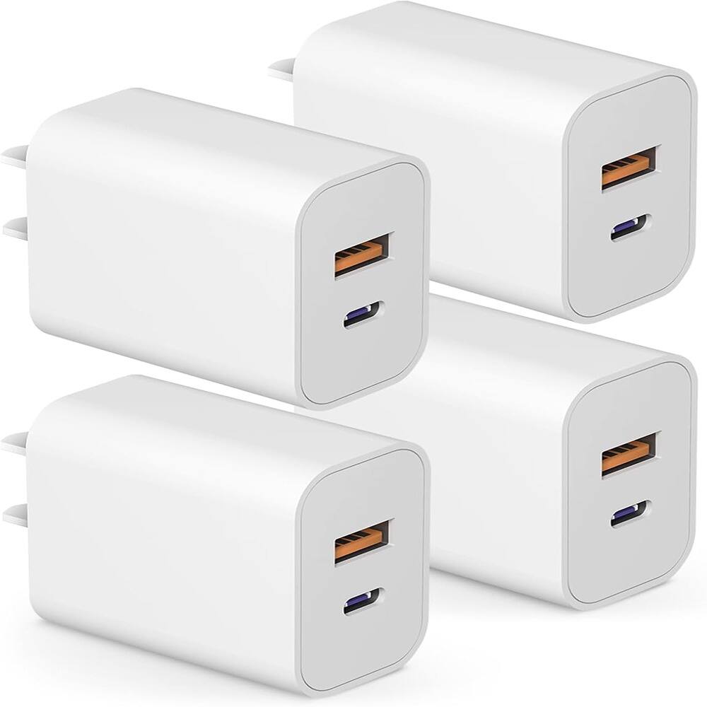 Front. MOSZAR LLC - [4 Pack] 20W USB C Charging Block Type C Wall Chargers for iPhone/Samsung - Off-white.